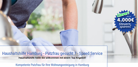 Screenshot der Website Haushaltshilfe Hamburg mit lokaler SEO